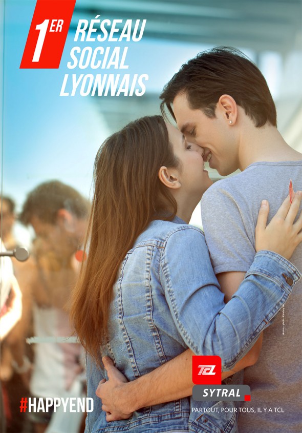 Le visuel #Happyend de la campagne de communication du SYTRAL